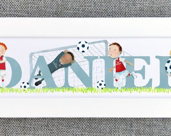 Football Bedroom Door Sign - (can be personalised to favourite team)