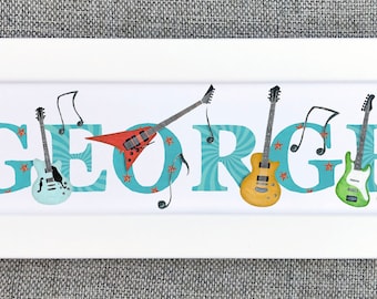 Guitar Bedroom Door Sign