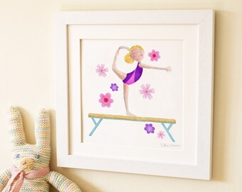 Gymnastics Beam Art Print