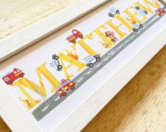 Fire Engine / Police Bedroom Door Plaque