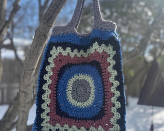 Bulls-Eye Granny Square Tote Bag