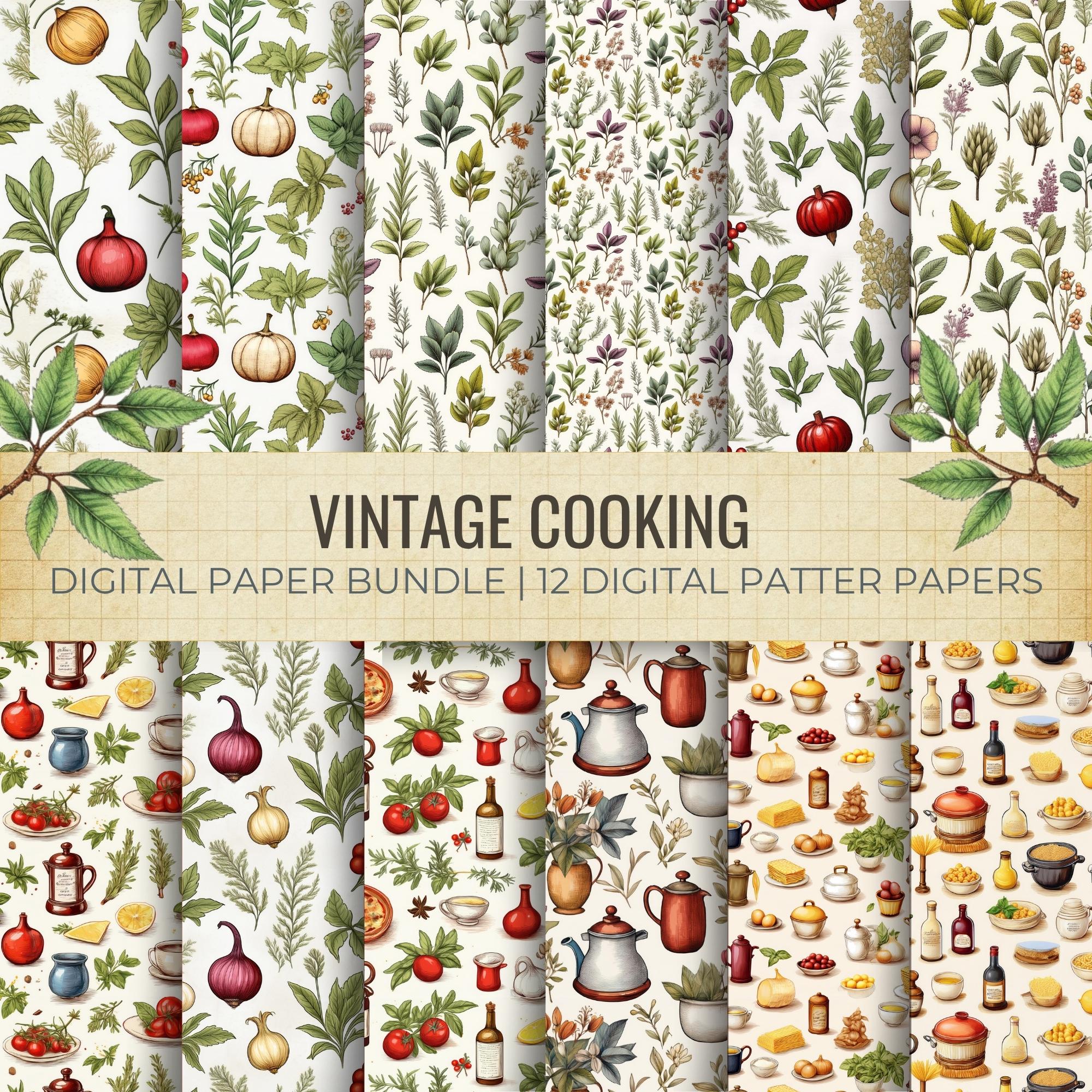 Vintage Cooking Junk Journal Kit | Printable Recipe Cards, Meal Planner ...