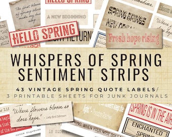 Vintage Spring Sentiment Strips | Cottagecore Journal Quotes (Digital Download)
