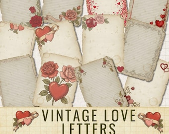 Vintage Love Letter Journal Pages | Printable Valentine Ephemera (PDF & JPG)