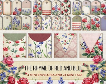 Vintage Botanical Junk Journal Kit: Shabby Chic Floral Ephemera (digitale download)