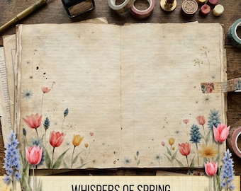 Vintage Botanical Junk Journal Papers | Spring Floral Printable Pages (A4 Digital Download)