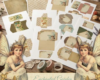 Enchanted Garden Vintage Envelopes, zestaw papeterii kwiatowej