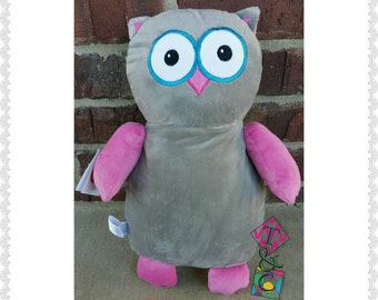 Cachorros de peluche personalizados para bebés - Búho - Bordado - Animales de peluche - Anuncio de nacimiento - Regalo para bebé - Datos de nacimiento