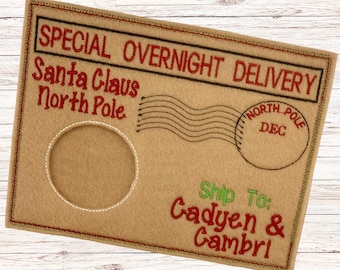 Sobre de Elfo - Personalizado - Accesorio de Elfo - Correo de Elfo - Navidad - Bordado - Monograma - Entrega Especial