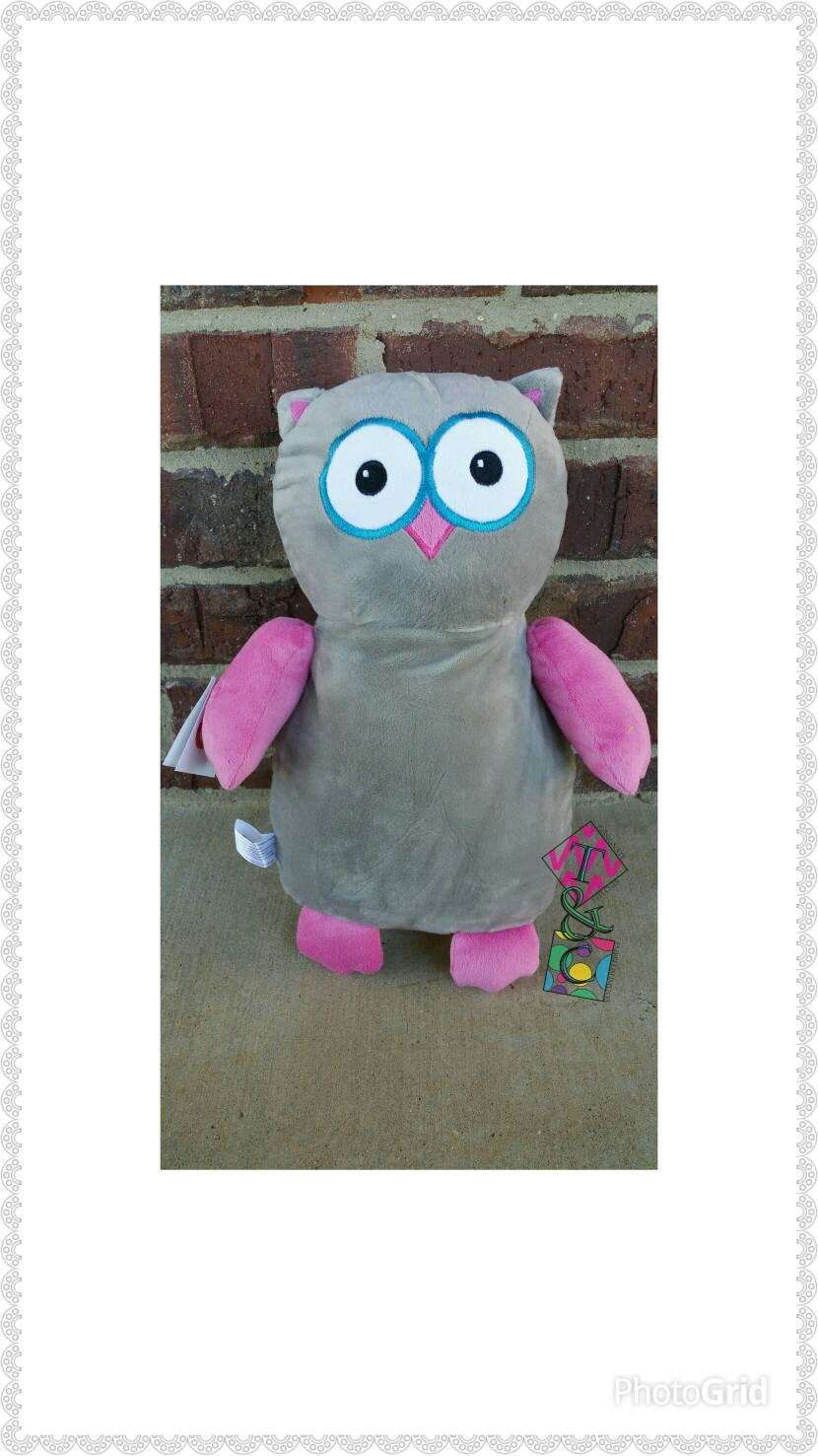 Personalized Stuffed Animal Baby Cubbies -  Owl  - Embroidered - Stuffed Animals - Birth Announcemen