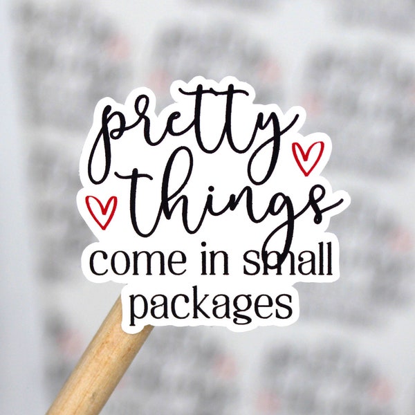 Pretty Things Come in Small Packages Sticker, Happy Mail Sticker, Thank You For Shopping Small Business, Handmade Sticker, Packaging Sticker