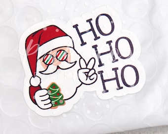 Santa Ho Ho Ho Stickers, Merry Christmas, Happy Mail Stickers, Christmas Card Sticker, Holiday Small Business Packaging, Thank You Stickers