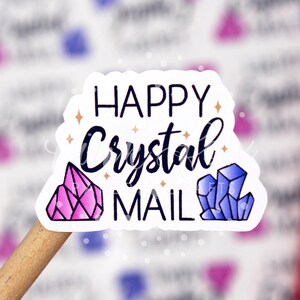 Adesivo per posta Happy Crystal, adesivo di ringraziamento per il tuo ordine, negozio di cristalli, grazie per lo shopping, etichette per piccole imprese, negozio Etsy
