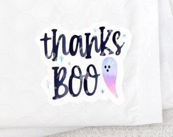 Adesivos "Obrigado Boo", Feliz Halloween, Adesivo de Agradecimento por Correio, Fantasma Arco-Íris, Adesivos Fofos de Halloween, Adesivo de Envio para Pequenas Empresas