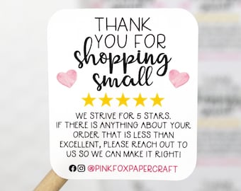 Thank You for Shopping Small Review Reminder Sticker, Leave  display picture 3