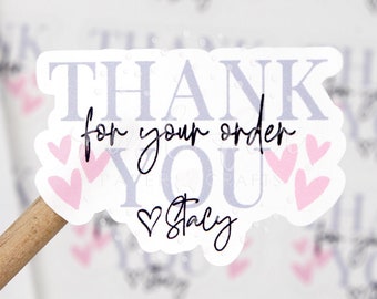 Personalized Thank You For Your Order Sticker, Thank You For Shopping Small, Small Business Labels, Etsy Shop Thank You Stickers With Name