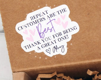 Repeat Customers are the Best Stickers, Personalized Thank You Stickers, Thank You Stickers for Small Business, Small Business Supplies