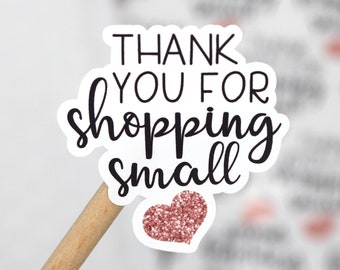 Merci pour le magasin de petite taille, Etsy Shop Sticker, Thank You Happy Mail Sticker, Small Shop Small Business, Handmade Sticker, Envelope Seal
