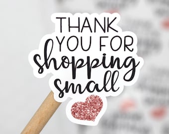 Merci pour le magasin de petite taille, Etsy Shop Sticker, Thank You Happy Mail Sticker, Small Shop Small Business, Handmade Sticker, Envelope Seal