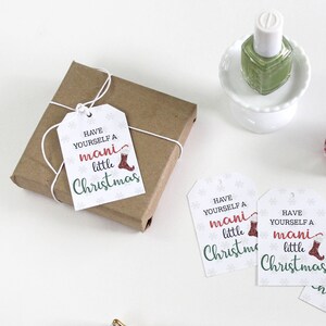 Have Yourself A Mani Little Christmas, Klassische Feiertags-Weihnachtsgeschenkanhänger, Weihnachtsgeschenkanhänger, Weihnachtsnagellack-Geschenkanhänger, Freunde Bürogeschenke
