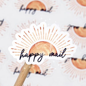 Adesivo de correio com o nascer do sol, adesivo de embalagem com o nascer do sol, adesivo de envio para loja Etsy, obrigado por comprar em pequenas quantidades