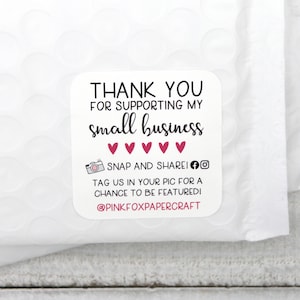 Gracias por apoyar las pegatinas de mis pequeñas empresas, ajustar y compartir, etiquetarnos en Instagram y Facebook, pegatinas de redes sociales, tienda pequeña de Etsy
