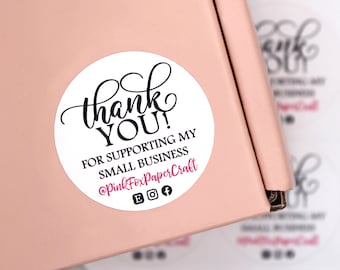 Thank You For Support My Small Business Social Media Sticker, Thank You Stickers, Etsy Stickers, Happy Mail, Small Shop Small Business