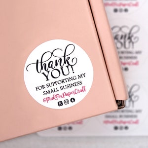 Thank You For Supporting My Small Business Social Media Sticker, Thank You Stickers, Etsy Stickers, Happy Mail, Small Shop Small Business