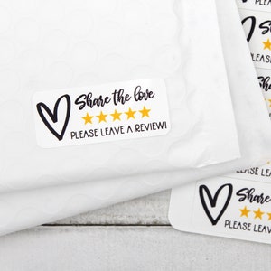 Share The Love, Small Business Sticker, Thank You For Shopping Small, Please Leave A Review, Etsy Shop Sticker, Shop Small Stickers Business