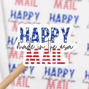 4. Juli Happy Mail-Aufkleber, hergestellt in den USA, amerikanisch pakistanische rote, weiße und blaue Aufkleber, danke für den Einkauf in Small Business