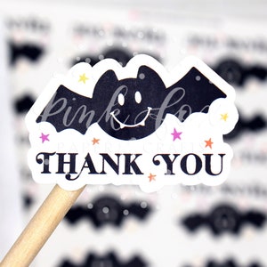 Stickers smiley chauve-souris, Stickers Halloween automne, Stickers Happy Mail, Merci pour votre commande, Stickers de remerciement pour les petites entreprises