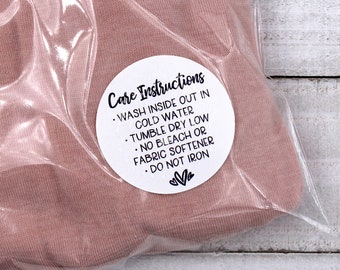 Care Instructions Stickers, T-Shirt Washing Care Stickers, Handmade Small Business Supplies, Clothing Packaging Labels, Etsy Shop Supplies