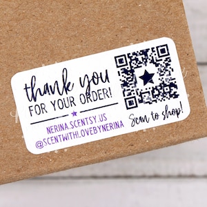 Merci pour votre commande, Scannez le code QR pour faire votre shopping, Stickers cire de bougie fondante, Stickers réseaux sociaux pour petites entreprises, Merci d'avoir fait vos achats