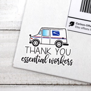 Danke für die Lieferung von Umschlag Aufkleber, Postangestellter USPS Fahrer, Postbote Danke Verpackungsaufkleber, Danke für die Lieferung von Umschlägen