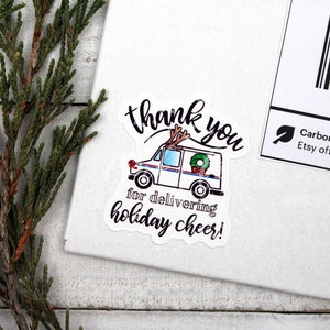 Urlaub Danke USPS Aufkleber, Briefträger Mailman Postangestellter Aufkleber, Postwagen, Weihnachtsverpackungsaufkleber, Shop Small Business