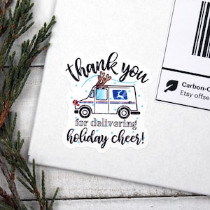 Urlaub Danke USPS Aufkleber, Briefträger Mailman Postangestellter Aufkleber, Postwagen, Weihnachtsverpackungsaufkleber, Shop Small Business