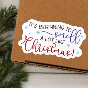 Het begint veel te ruiken zoals kerststickers, Happy Mail, etherische oliestickers, Candle Wax Melt, Thank You For Shopping Small