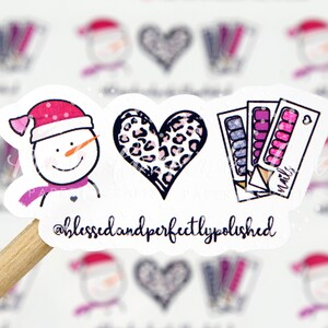 Gepersonaliseerde winternagelrep sticker, social media nagelpostlabel, vakantie bedankt voor je bestelling Happy Mail, nagellak nagellak