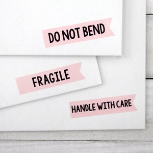 Handle With Care, Do Not Bend, Fragile, Shipping Stickers, Handmade Small Business, Thank You Sticker, Happy Mail, Mail Package Stickers