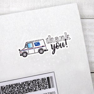 Thank You Mail Carrier Stickers, USPS Driver Mailman Mailwoman, Post Office Sticker, Mail Truck, Packaging Sticker, Shop Small Business