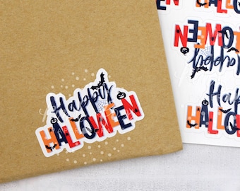 Happy Halloween Stickers, Happy Mail Thank You Sticker, Spooky Halloween Stickers, Fall Shop Small, Small Business Shipping Sticker