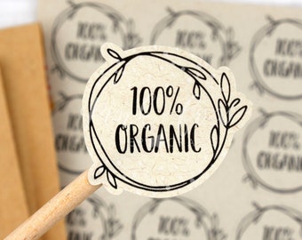 100% Organic Sticker, Recycled Eco Friendly Sticker, All Natural And Organic Packaging Product Labels, Small Shop Happy Mail Stickers