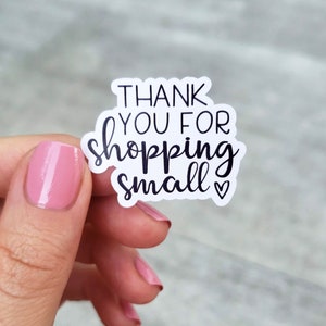 Thank You For Shopping Small, Etsy Shop Sticker, Thank You Happy Mail Sticker, Shop Small Business Love, Handmade Sticker, Envelope Seal