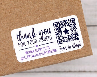 Thank You for Your Order, QR Code Scan to Shop, Candle Wax Melt Stickers, Social Media Small Business Stickers, Thank You For Shopping Small
