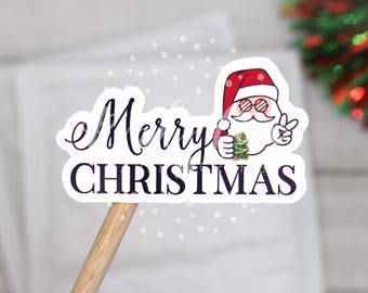 Merry Christmas Stickers, Happy Mail Sticker, Christmas Card Stickers Label, Holiday Small Business Gift Wrapping, Etsy Small Shop Thank You