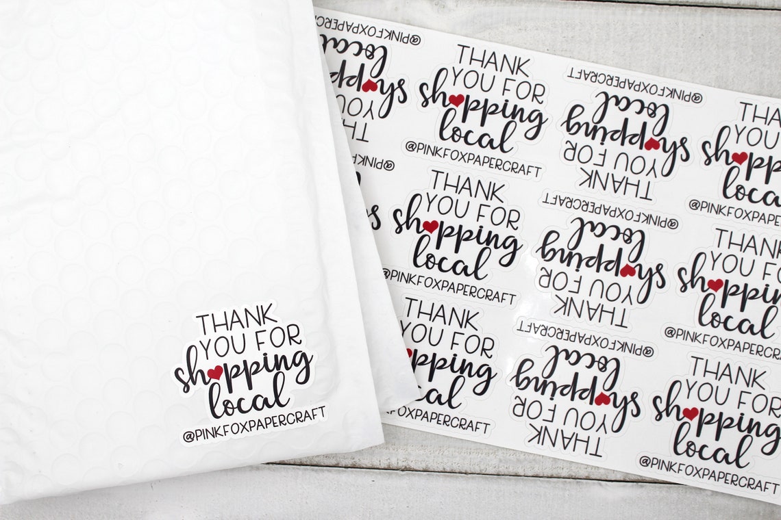 Thank You for Shopping Local Sticker Thank You Stickers for - Etsy