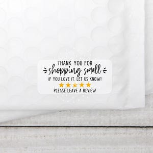 Pegatinas pequeñas de agradecimiento por comprar, pegatinas para dejar una reseña, pegatinas para pequeñas empresas, etiquetas de la tienda Etsy, agradecimiento, correo feliz