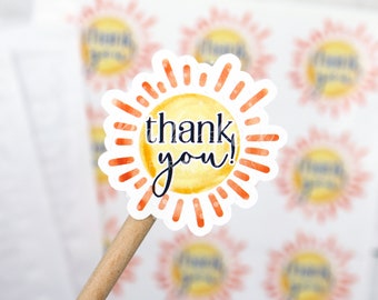 Sun Thank You Sticker, Happy Mail Sunshine, Shipping Sticker Mail Sticker, Sending Sunshine, Etsy Shop Sticker, Thank You For Shopping Small