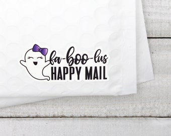 Adesivos Fabulosos de Halloween, Laço Fantasma Fofo, Adesivos para Embalagem de Correspondências Felizes, Adesivos para Pequenas Empresas, Adesivos de Agradecimento para Pequenas Empresas
