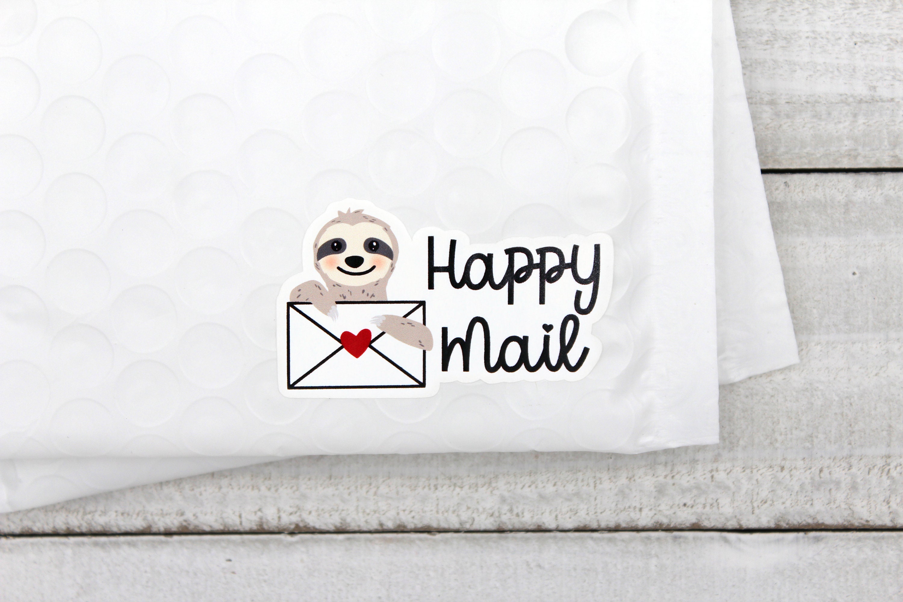 Mail Sloth Sloth Happy Mail Stickers, Cute Sloth Mail Sticker, Thanks for Shopping ...